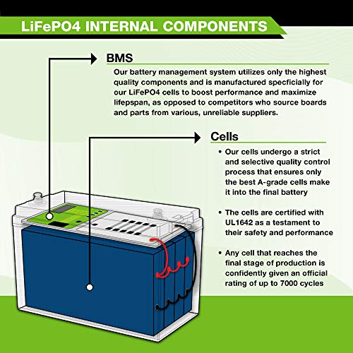 ExpertPower 12V 100Ah Lithium LiFePO4 Deep Cycle Rechargeable Battery  2500-7000 Life Cycles & 10-Year lifetime  Built-in BMS