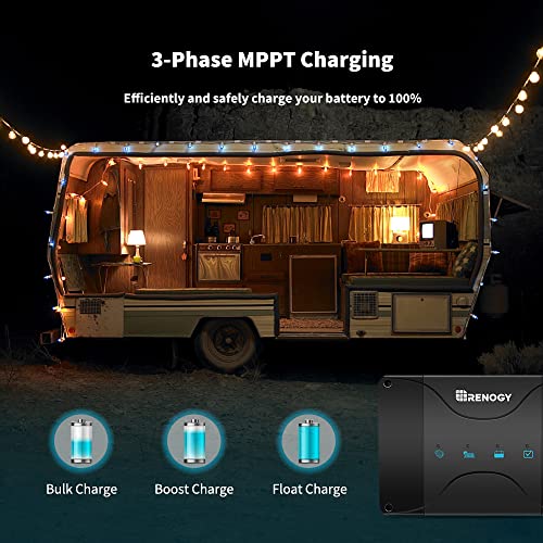 Renogy 12V 50A DC On-Board Input MPPT Charger for Gel, AGM, and Lithium Batteries Using Multi-Stage Charging, in RVs, Cars, Boats, Yachts, Recommended to Match with 60A ANL Fuse, w