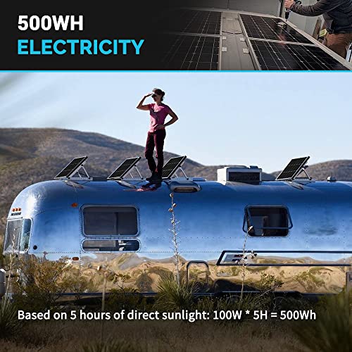 Renogy 12 Volt Solar Panel 100 Watt High-Efficiency Monocrystalline Module PV Single, RNG-100D-SS
